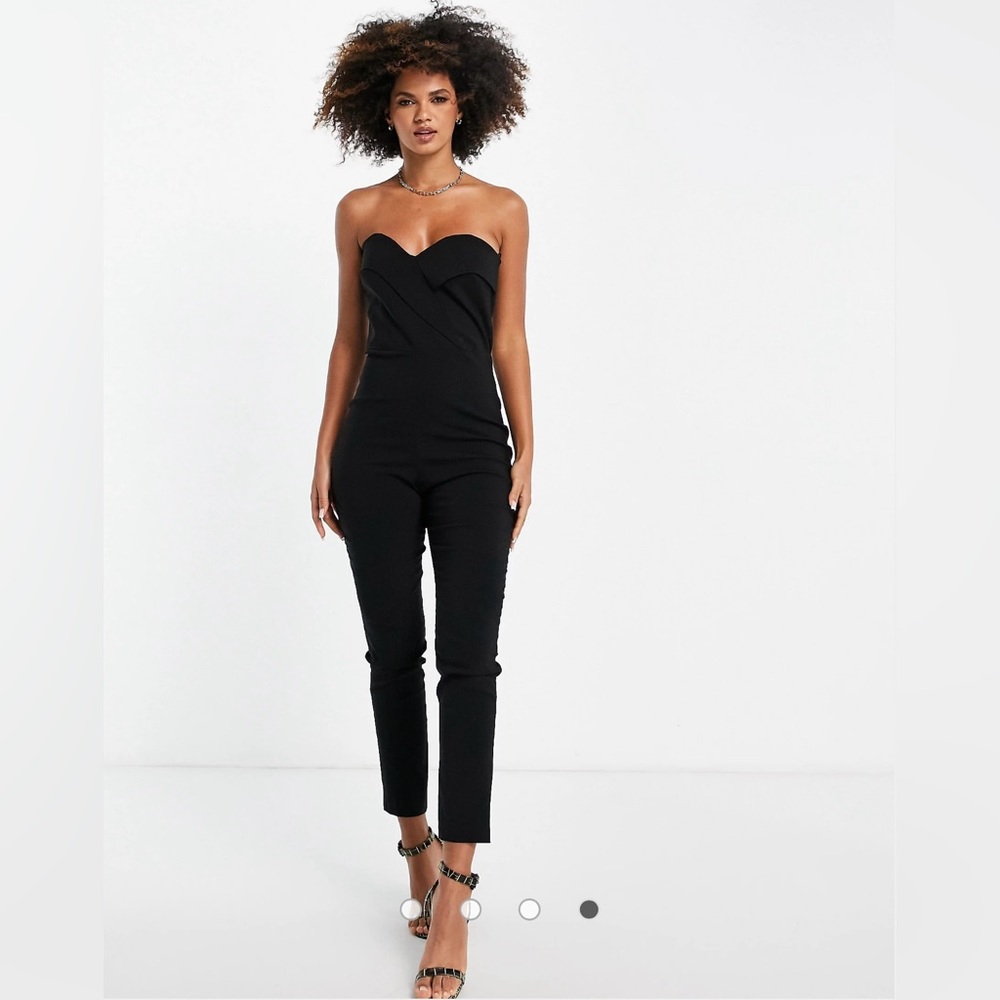Vesper Fitted Bandeau Jumpsuit in Black